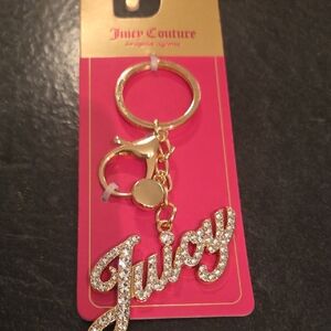 Juicy Couture Gold Key Holder with Sparkling Accents